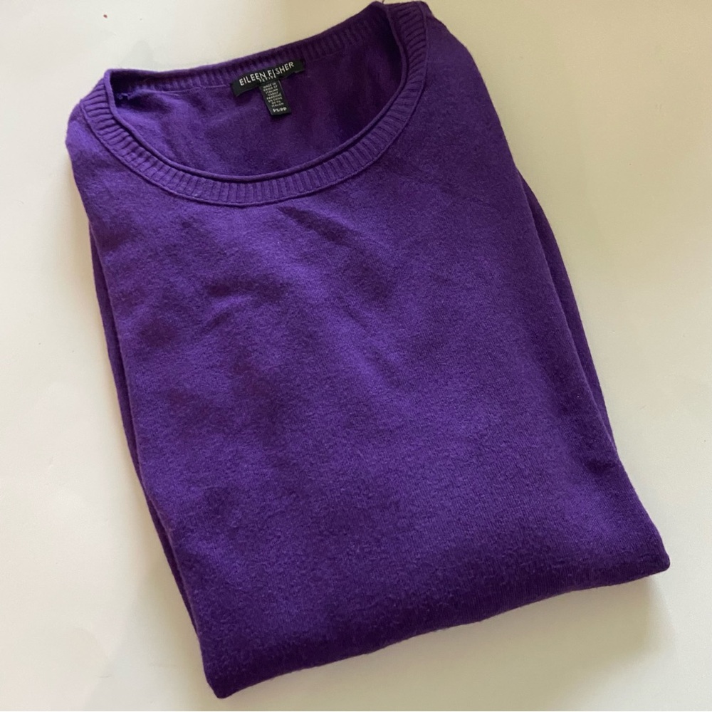 EILEEN FISHER Purple Top Petite Small - Picture 2 of 4